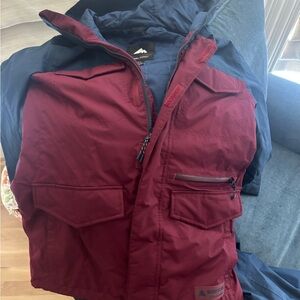 Burton Men's Burgundy and Navy snowboarding Jacket and pant set